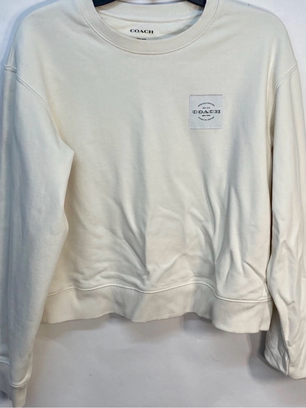 Coach Cream Crewneck Logo Sweatshirt